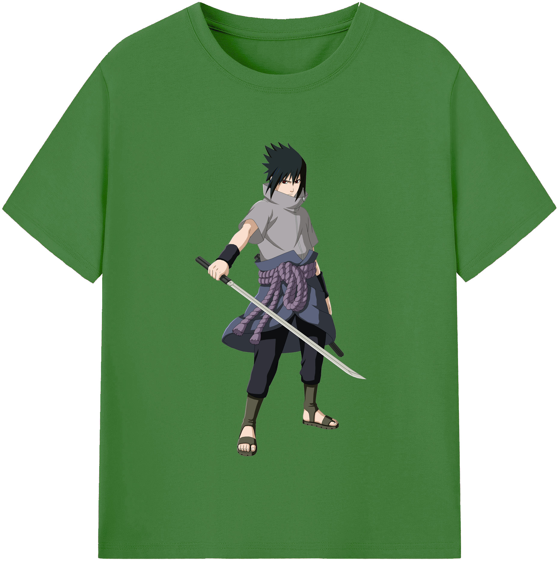 （画像用） NARUTO -ナルト- うちは サスケ Uchiha Sasuke レディースカジュアルプリントTシャツ（綿100％）